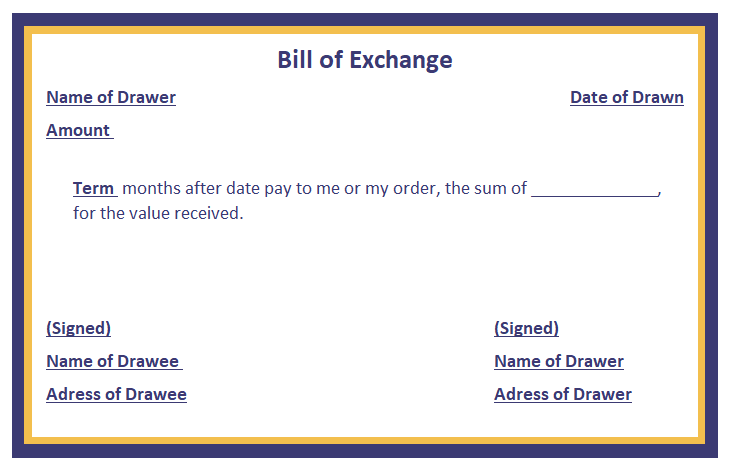 The Format of Bill of Exchange