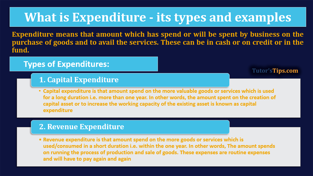 What is Expenditure - its types and examples