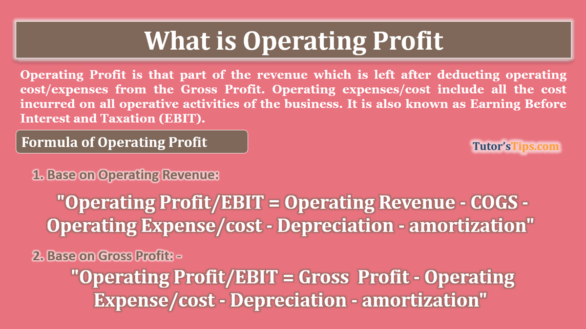 What is Operating profit  -  Explanation with Examples