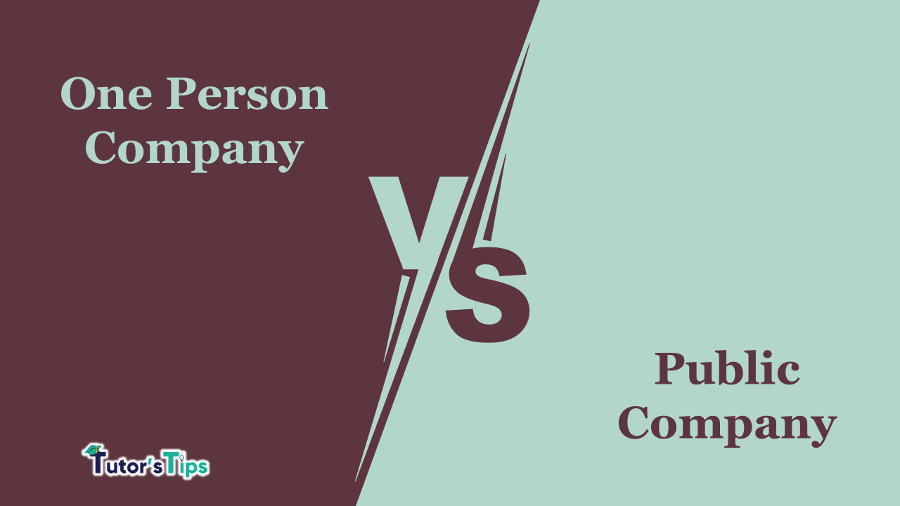 Difference between One Person Company and Public Company