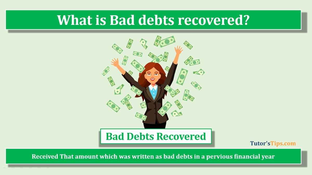 What are Bad debts recovered | Example - In Hindi