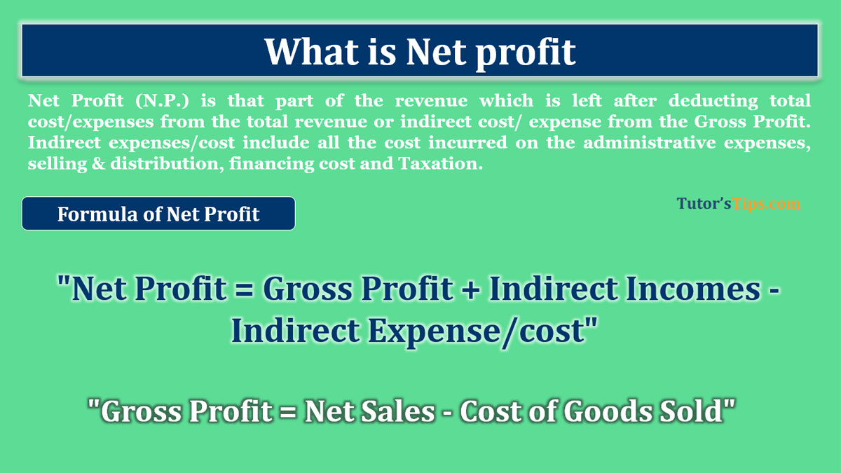 What is Net profit - Explanation with Examples - In Hindi