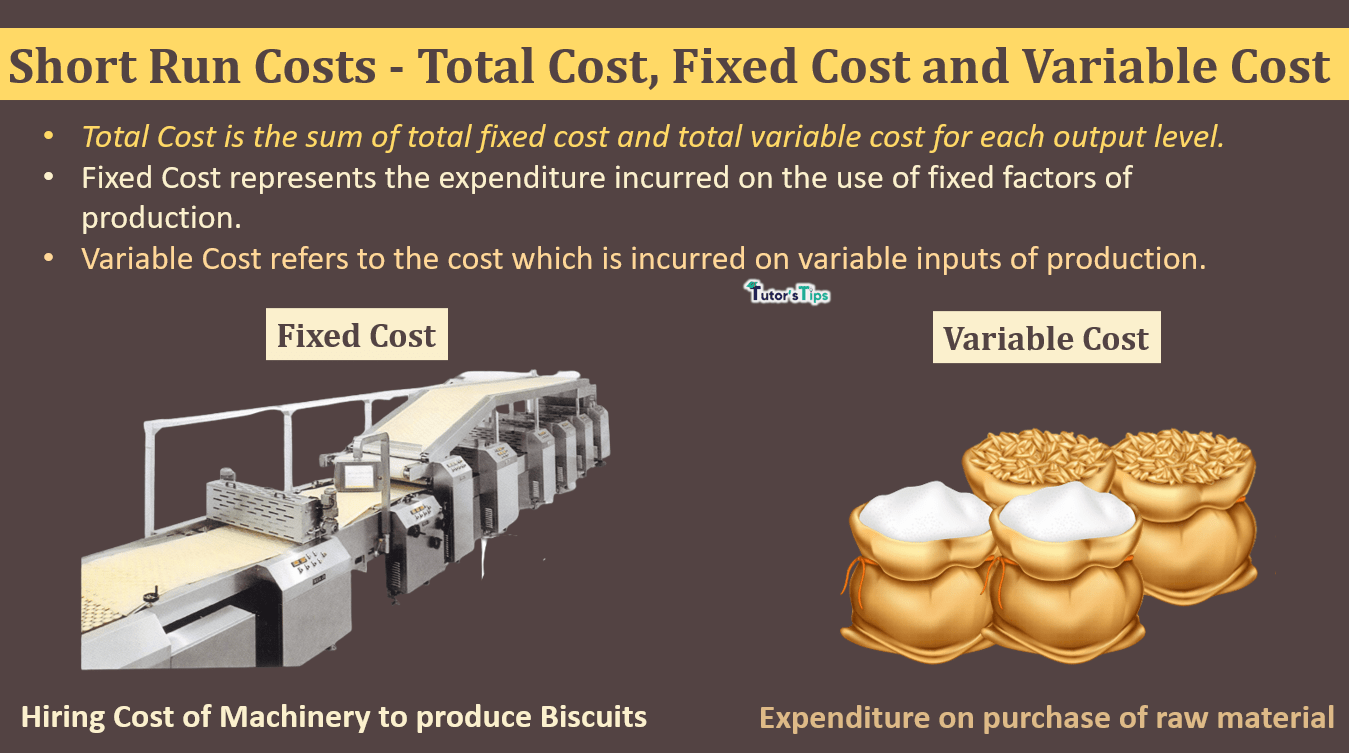Short Run Costs- Total Cost, Fixed Cost and Variable Cost - In Hindi