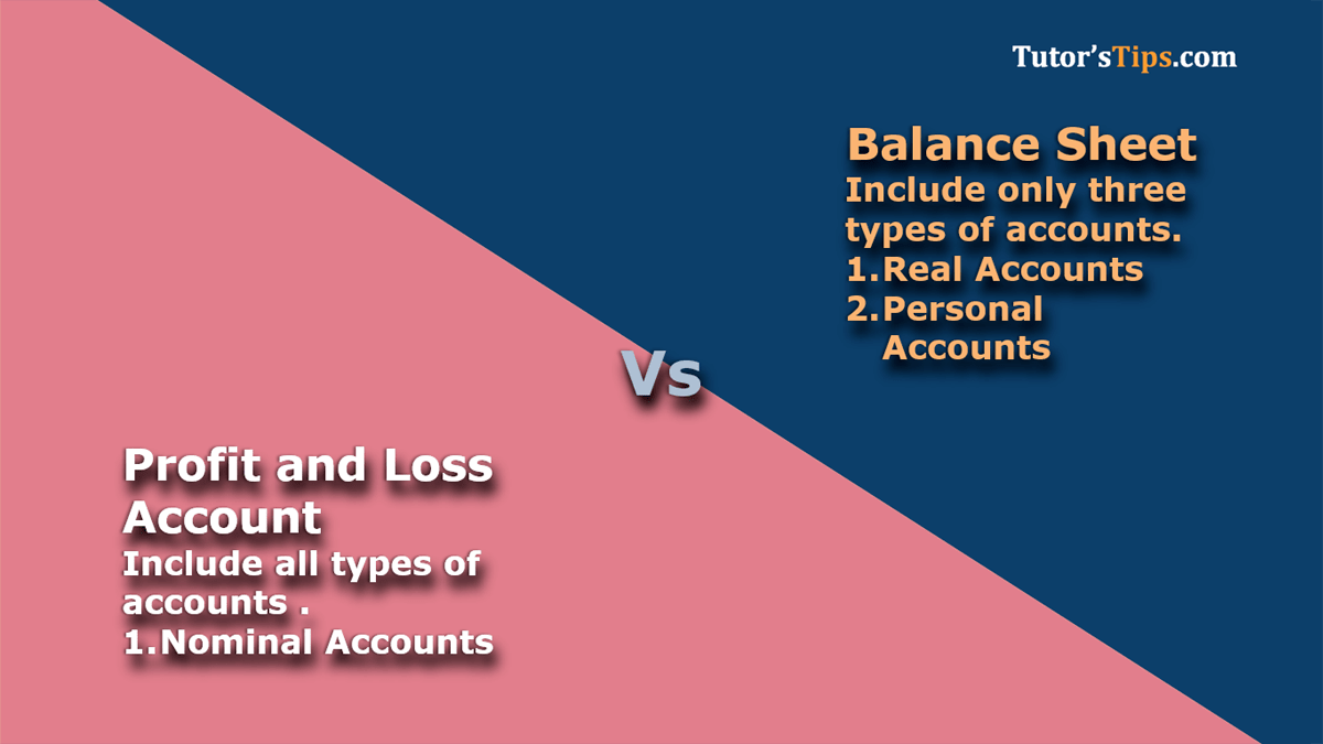 10 Important Difference between the Profit and Loss account and Balance Sheet - In Hind