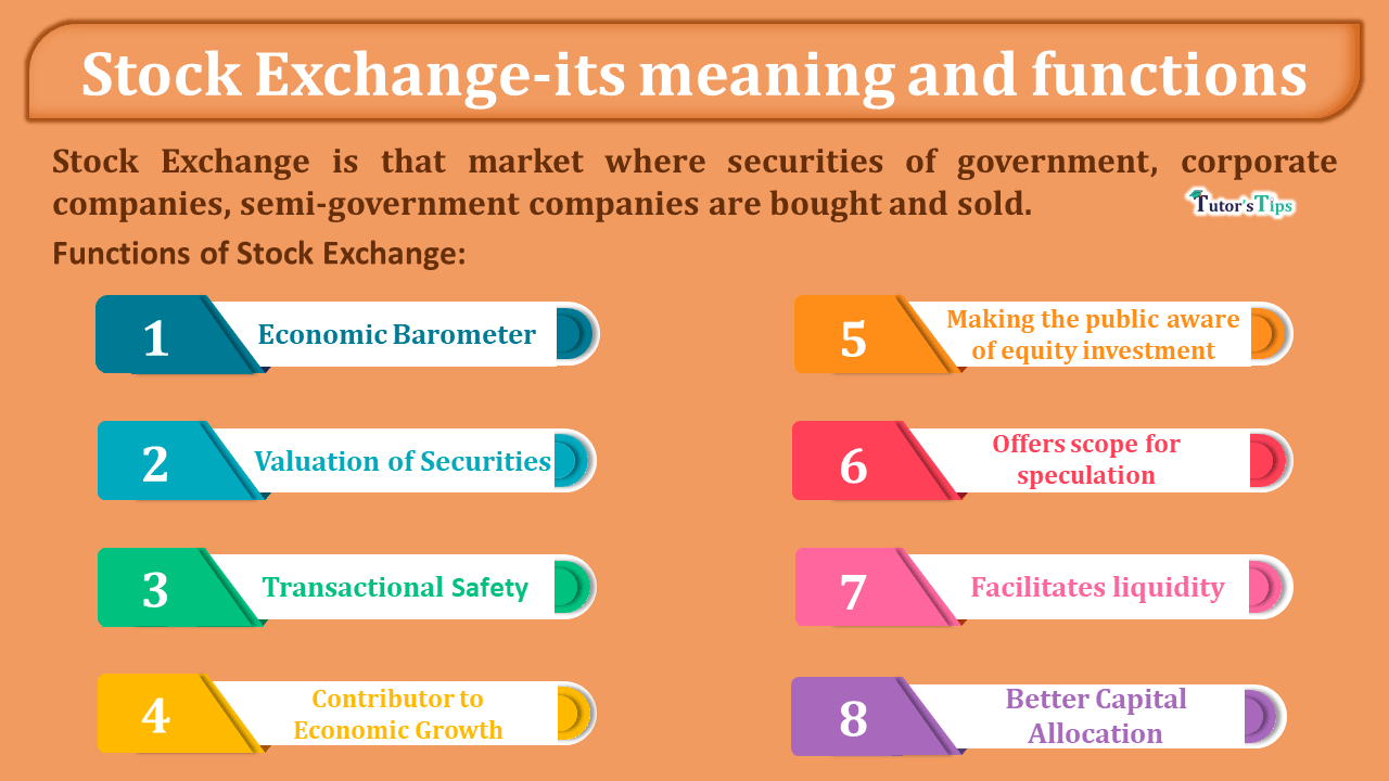 Stock Exchange-its meaning and 8 Important functions - In Hindi